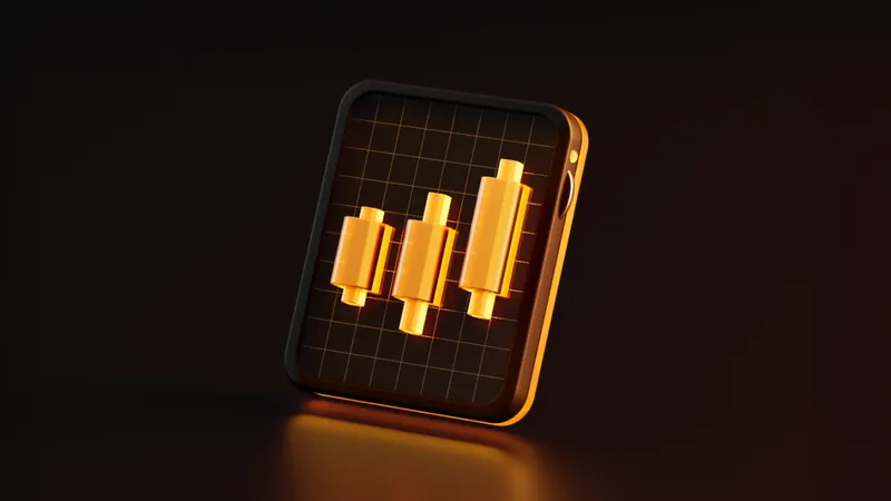 Official BloFin Academy cover art for the TWAP bot guide: a dark tablet showing three glowing amber candlesticks rising from left to right on a grid.